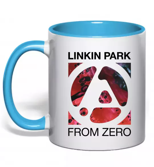 Чашка с цветной ручкой From zero Linkin Park Голубой фото