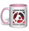 Чашка с цветной ручкой From zero Linkin Park Нежно розовый фото