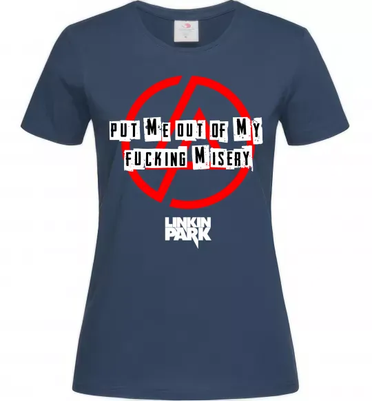Женская футболка Misery Linkin Park Темно-синий фото