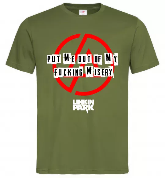 Чоловіча футболка Misery Linkin Park Оливковий фото