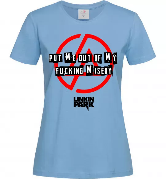 Женская футболка Misery Linkin Park Голубой фото