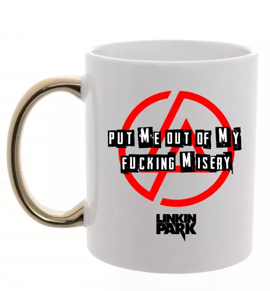 Чашка з кольоровою ручкою Misery Linkin Park Золото фото