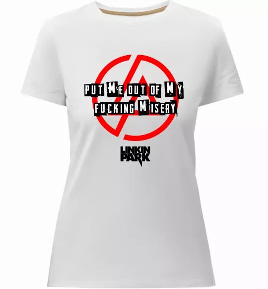 Жіноча преміум футболка Misery Linkin Park Білий фото