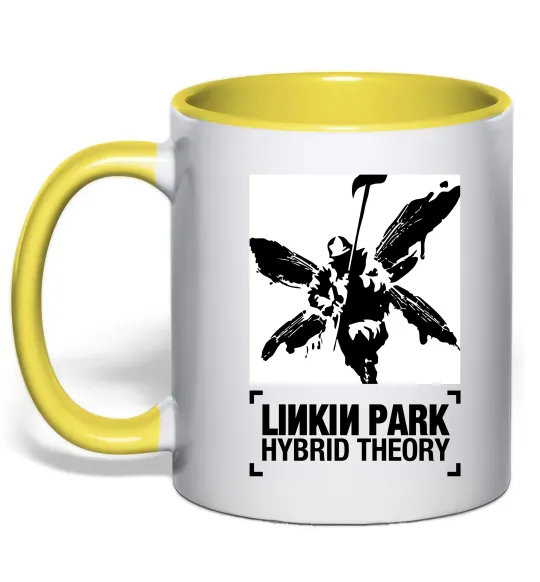 Чашка з кольоровою ручкою Hybrid Theory Linkin Park Лимонний фото