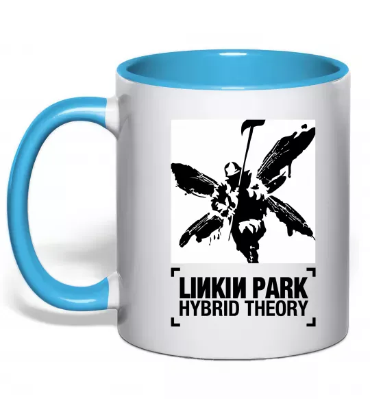 Чашка с цветной ручкой Hybrid Theory Linkin Park Голубой фото