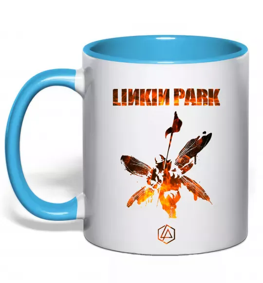 Чашка с цветной ручкой Hybrid Theory Голубой фото