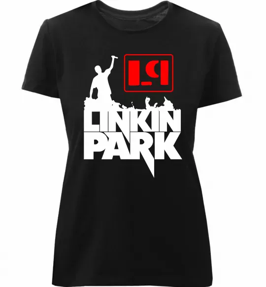 Женская премиум футболка LP Linkin Park Черный фото