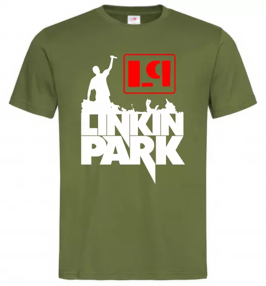 Мужская футболка LP Linkin Park Оливковый фото