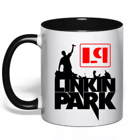 Чашка з кольоровою ручкою LP Linkin Park Чорний фото