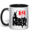 Чашка з кольоровою ручкою LP Linkin Park Чорний фото