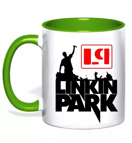 Чашка з кольоровою ручкою LP Linkin Park Зелений фото