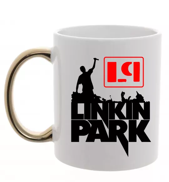 Чашка з кольоровою ручкою LP Linkin Park Золото фото