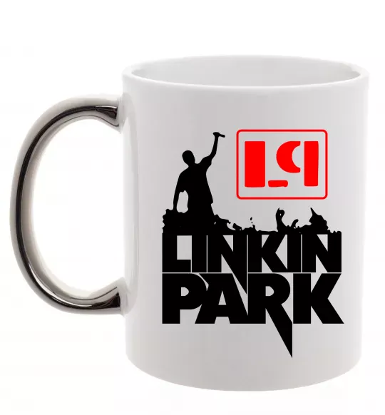 Чашка з кольоровою ручкою LP Linkin Park Срібло фото