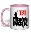 Чашка з кольоровою ручкою LP Linkin Park Ніжно рожевий фото