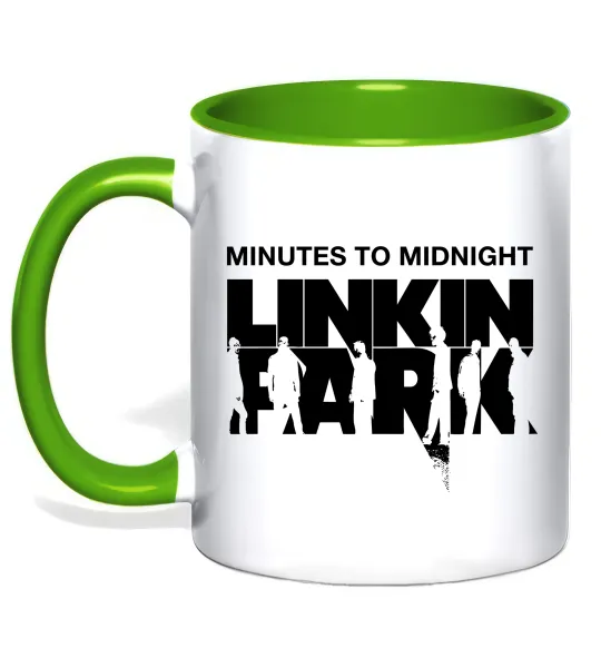 Чашка с цветной ручкой Minutes to Midnight Лаймовый фото