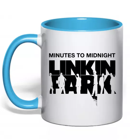 Чашка с цветной ручкой Minutes to Midnight Голубой фото