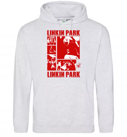 Чоловіча толстовка (худі) Linkin Park Poster Сірий меланж фото