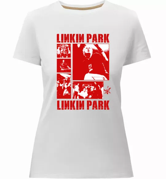 Жіноча преміум футболка Linkin Park Poster Білий фото