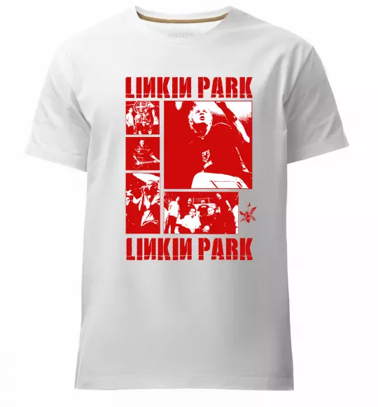 Мужская премиум футболка Linkin Park Poster Белый фото