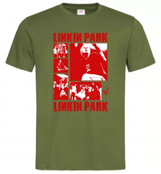 Чоловіча футболка Linkin Park Poster Оливковий фото