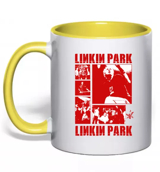 Чашка с цветной ручкой Linkin Park Poster Солнечно желтый фото