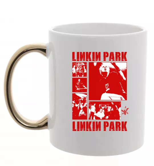 Чашка с цветной ручкой Linkin Park Poster Золото фото