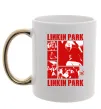 Чашка с цветной ручкой Linkin Park Poster Золото фото