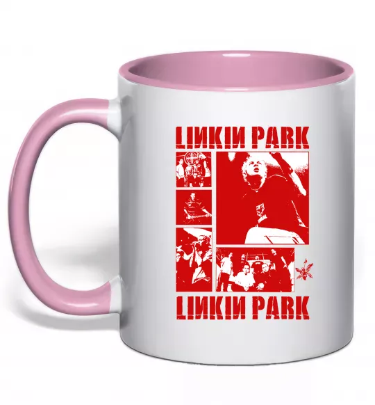 Чашка с цветной ручкой Linkin Park Poster Нежно розовый фото