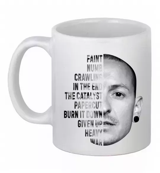 Чашка керамическая Chester Bennington Белый фото