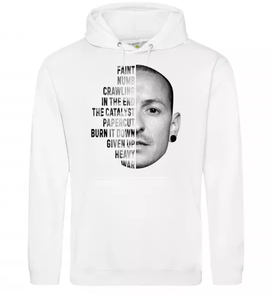 Чоловіча толстовка (худі) Chester Bennington Білий фото