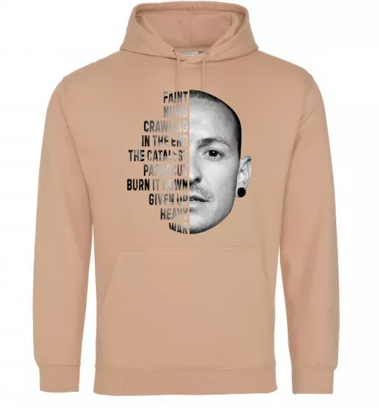 Чоловіча толстовка (худі) Chester Bennington Пісочний фото