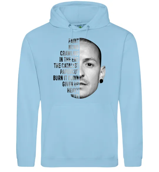 Женская толстовка (худи) Chester Bennington Голубой фото