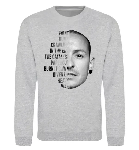 Світшот Chester Bennington Сірий меланж фото