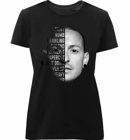 Женская премиум футболка Chester Bennington Черный фото