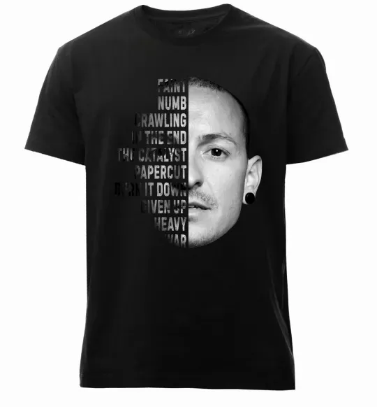 Чоловіча преміум футболка Chester Bennington Чорний фото