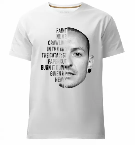 Чоловіча преміум футболка Chester Bennington Білий фото