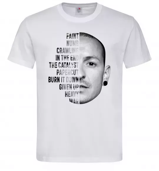 Мужская футболка Chester Bennington Белый фото