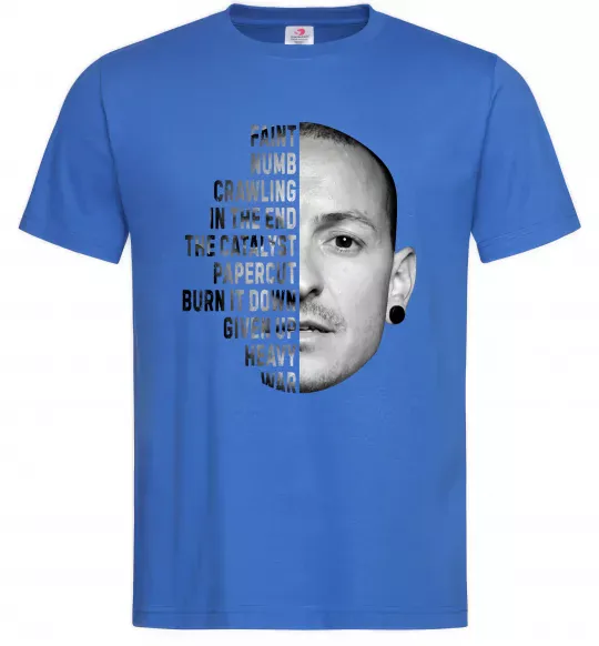 Мужская футболка Chester Bennington Ярко-синий фото