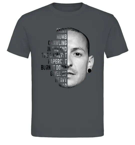 Мужская футболка Chester Bennington Графит фото