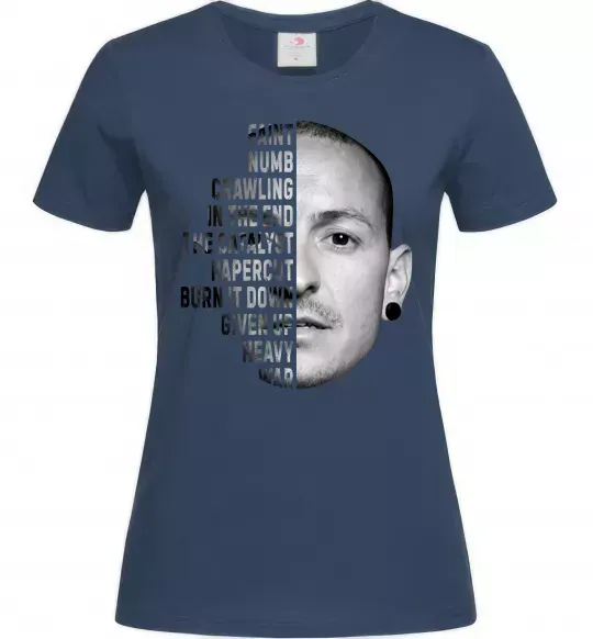 Жіноча футболка Chester Bennington Темно-синій фото