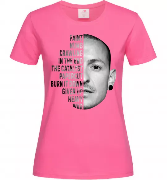 Жіноча футболка Chester Bennington Яскраво-рожевий фото