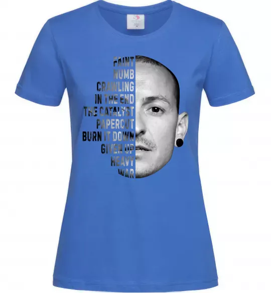 Жіноча футболка Chester Bennington Яскраво-синій фото