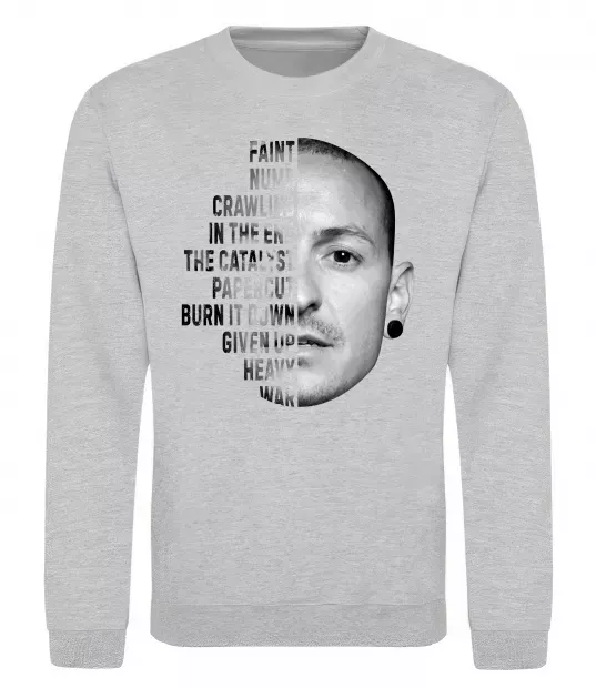 Світшот Chester Bennington Сірий меланж фото