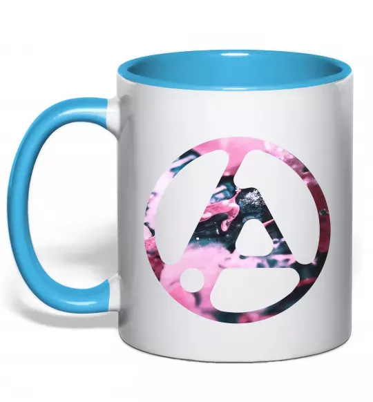 Чашка з кольоровою ручкою Living things Блакитний фото