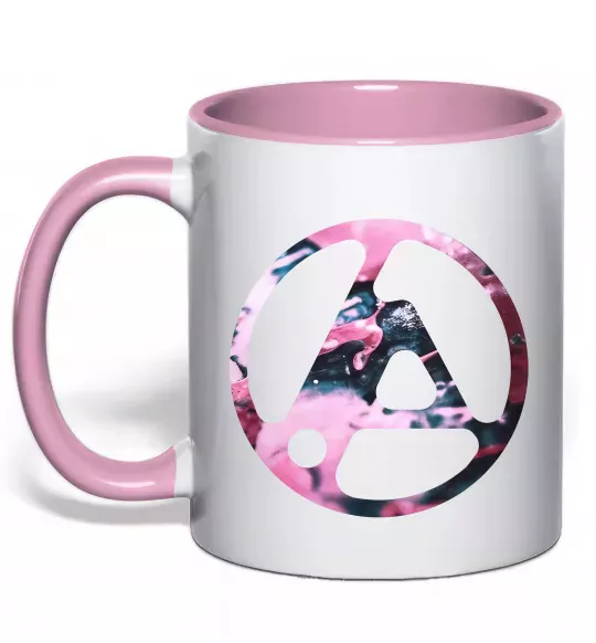 Чашка з кольоровою ручкою Living things Ніжно рожевий фото