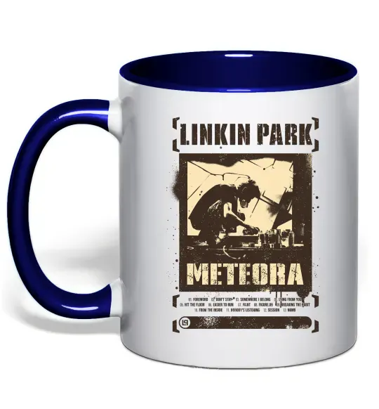 Чашка з кольоровою ручкою Linkin Park Meteora Глибокий темно-синій фото