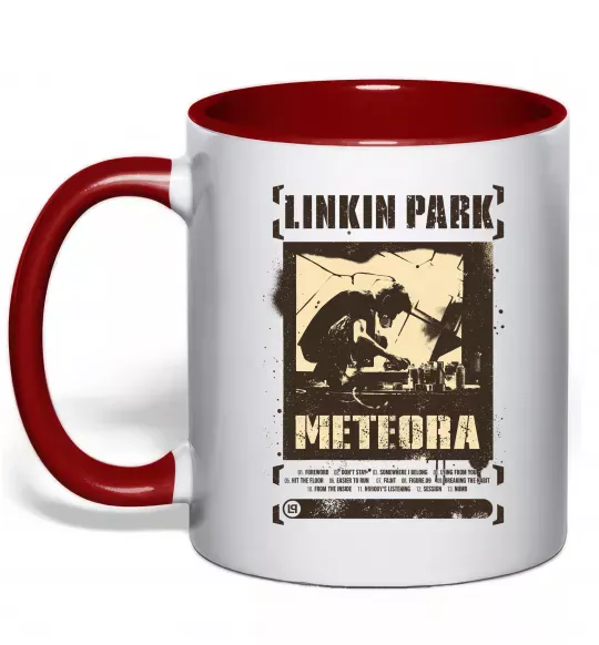 Чашка з кольоровою ручкою Linkin Park Meteora Червоний фото