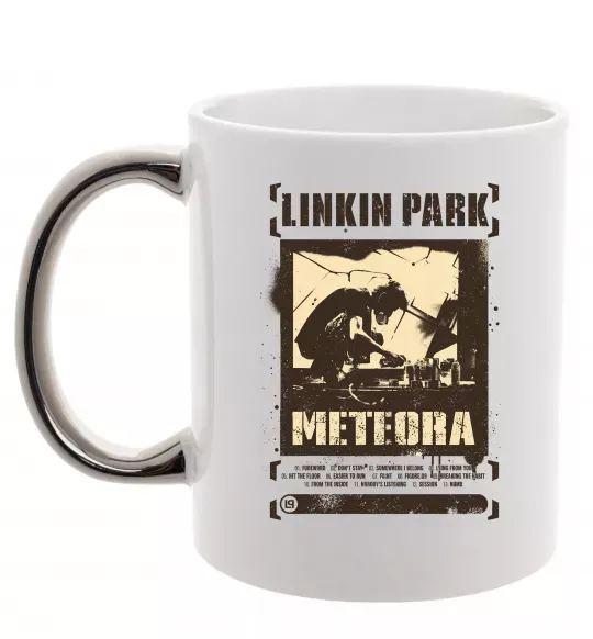 Чашка з кольоровою ручкою Linkin Park Meteora Срібло фото