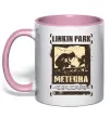 Чашка з кольоровою ручкою Linkin Park Meteora Ніжно рожевий фото