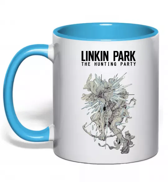 Чашка с цветной ручкой The hunting party Голубой фото